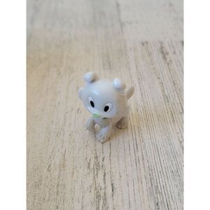 Mini gray Happy Dog Green Collar pet dog accessory toy figure